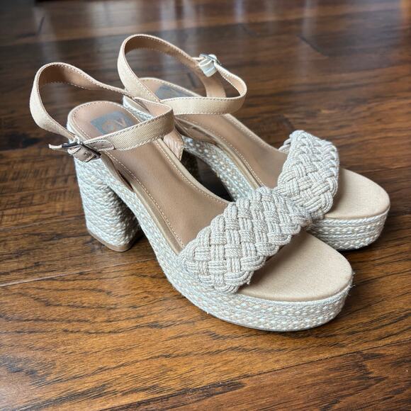 Dolce Vita Women’s Walley Heeled Sandal Sz 9 Espadrille Block Heel - Picture 2 of 11